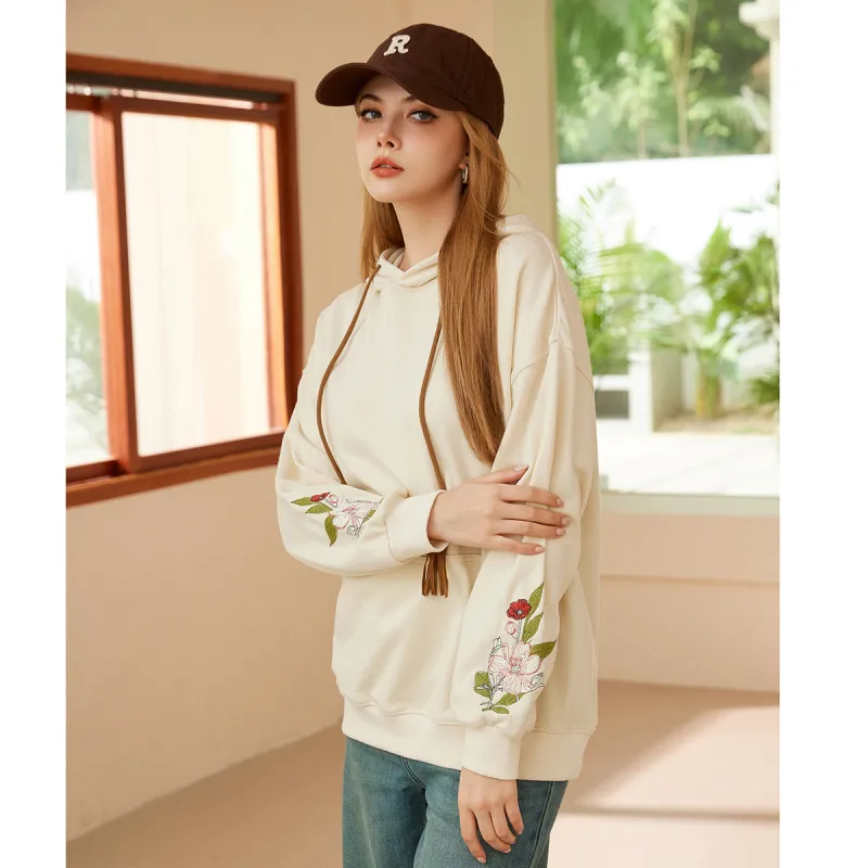 FAWENXIANGZI Sweatshirt Women's Ecru-6