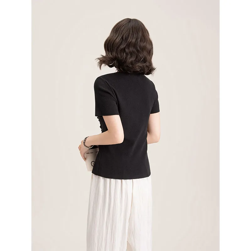 FAWENXIANGZI T Shirts Women's Black-0
