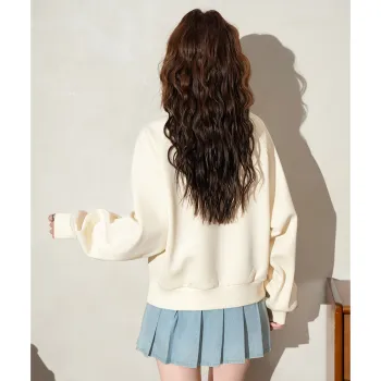FAWENXIANGZI Sweatshirt Women's Apricot