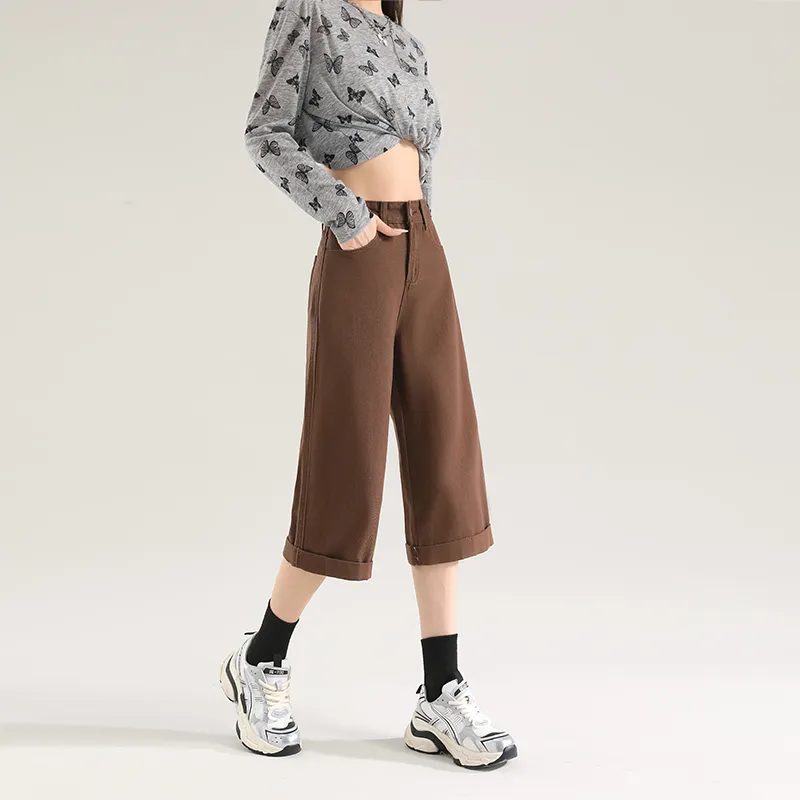 FAWENXIANGZI Jeans Women's Coffee-3