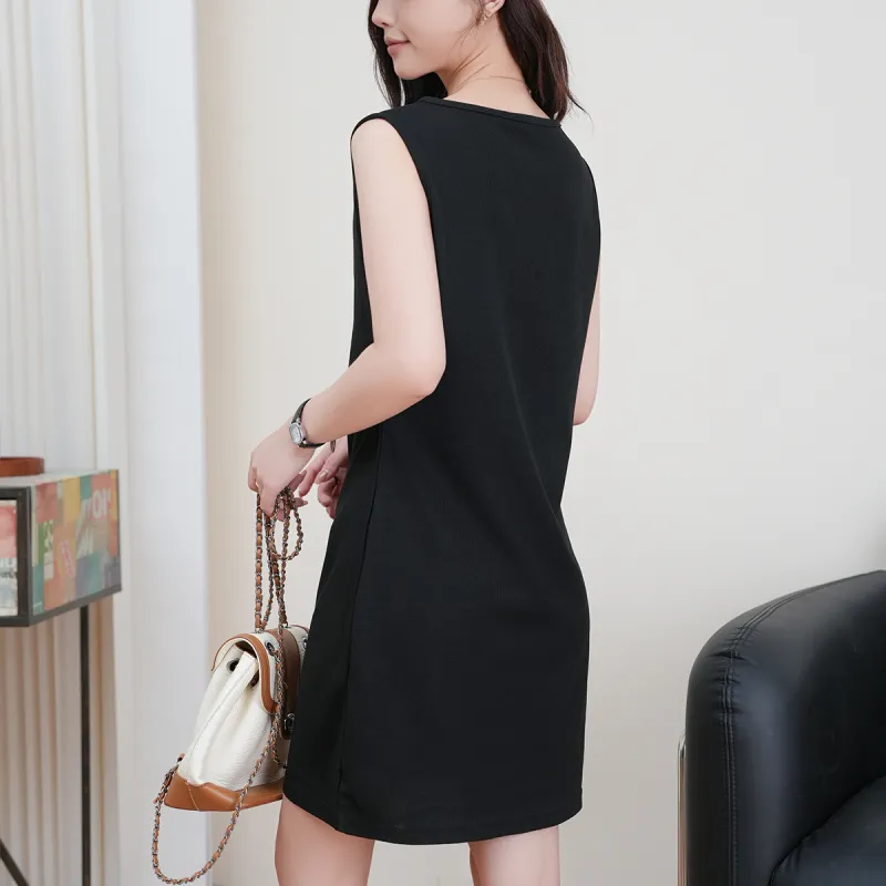 FAWENXIANGZI Sleeveless Dress Women's-3