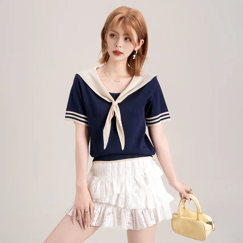 FAWENXIANGZI T Shirts Women's Blue-2