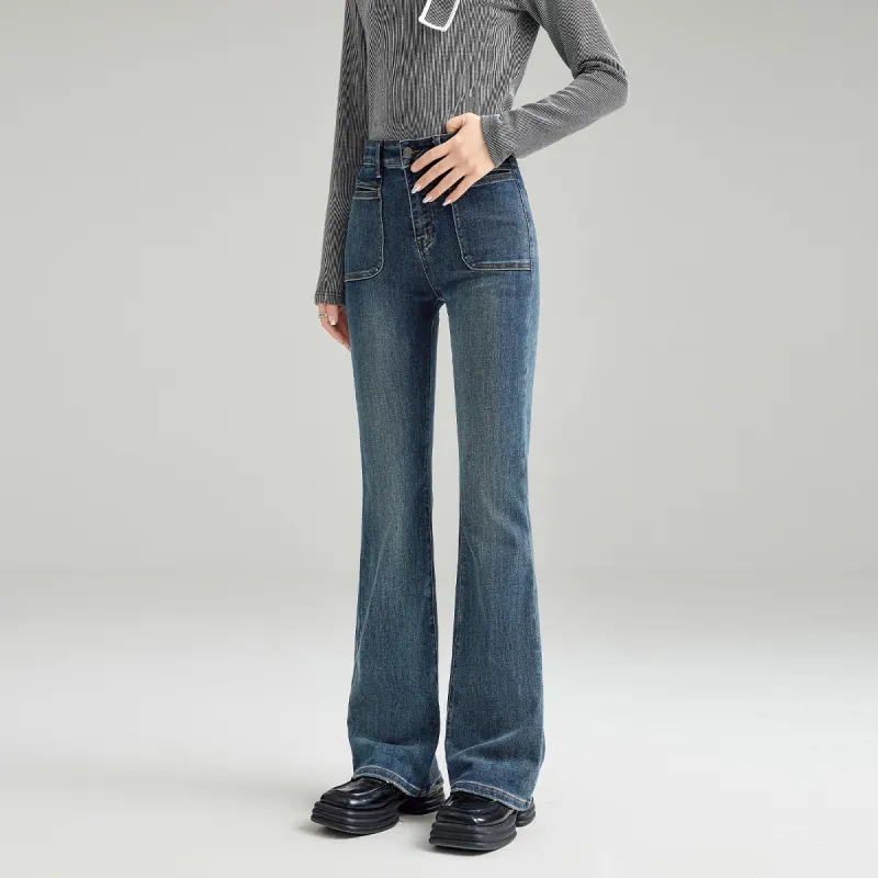 FAWENXIANGZI Jeans Women's Blue-5