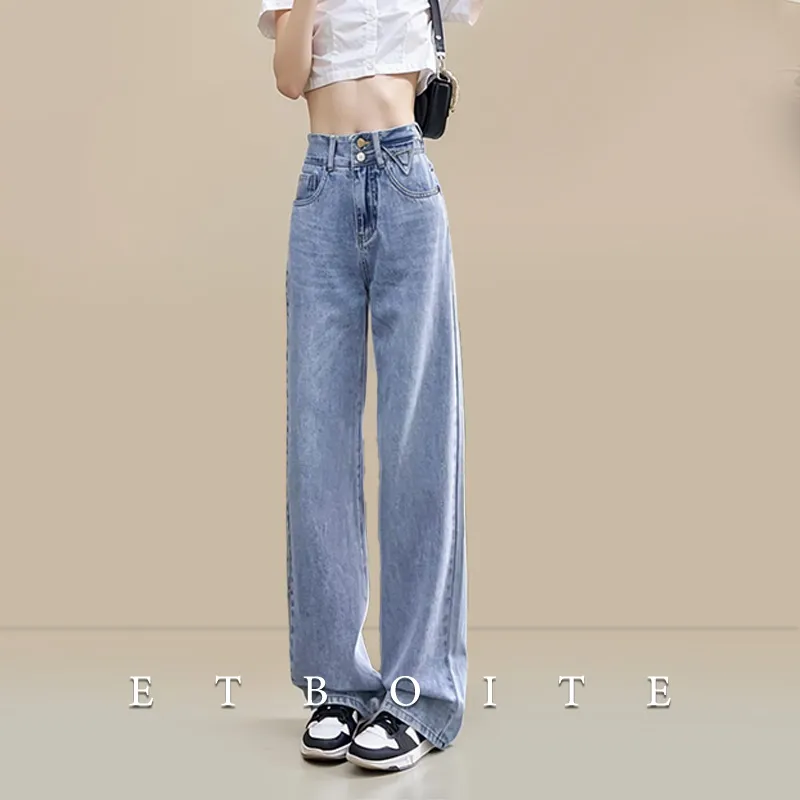 FAWENXIANGZI Jeans Women's Light Blue-5