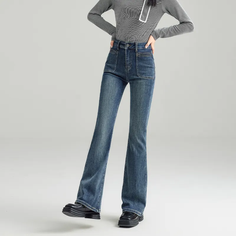 FAWENXIANGZI Jeans Women's Blue-4