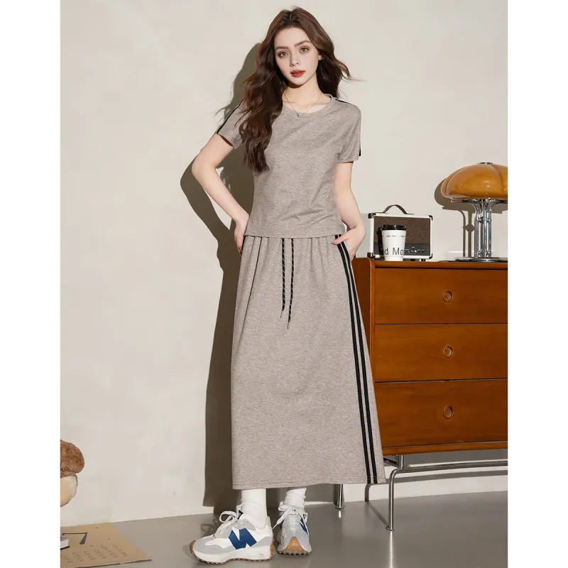 FAWENXIANGZI Two Piece Skirt Sets Women's-5