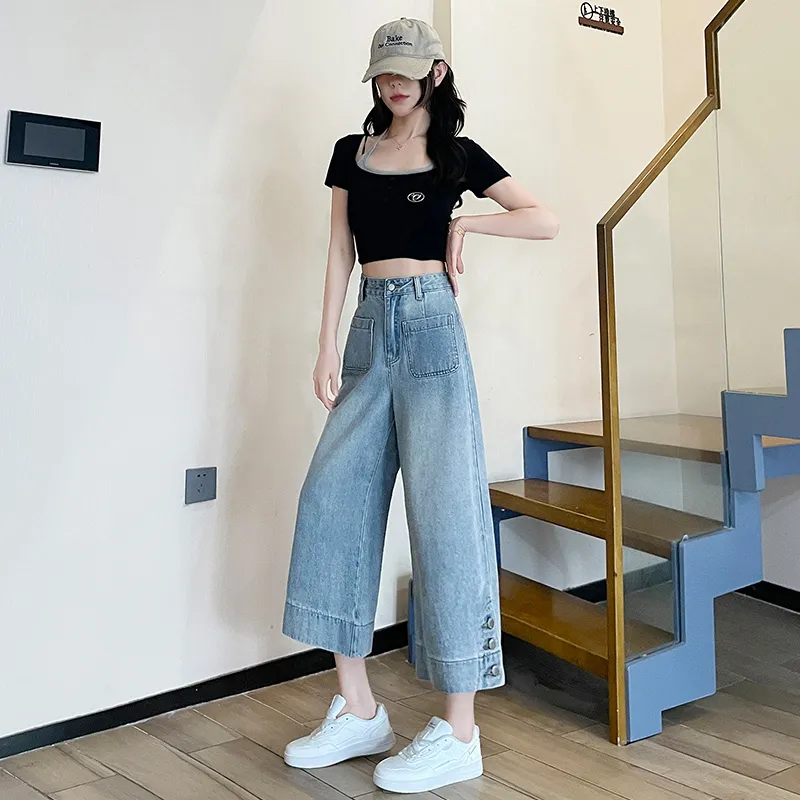 FAWENXIANGZI Jeans Women's Blue-3