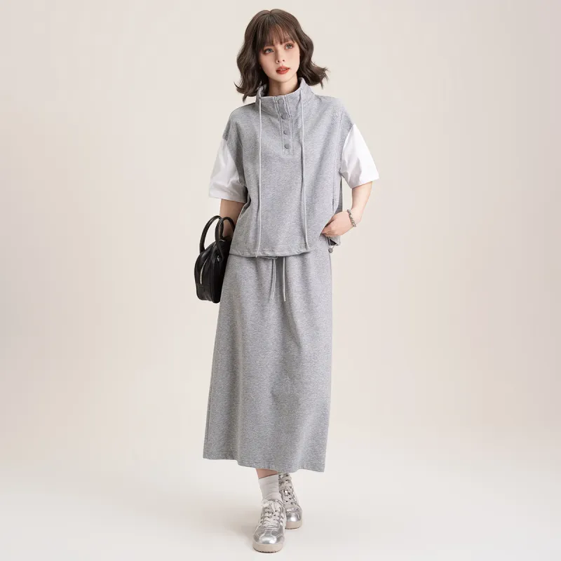 FAWENXIANGZI Two Piece Skirt Sets Women's-2