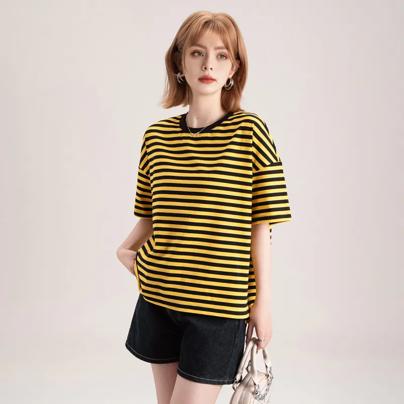 FAWENXIANGZI Drop Shoulder Sleeve T Shirt Women's-2