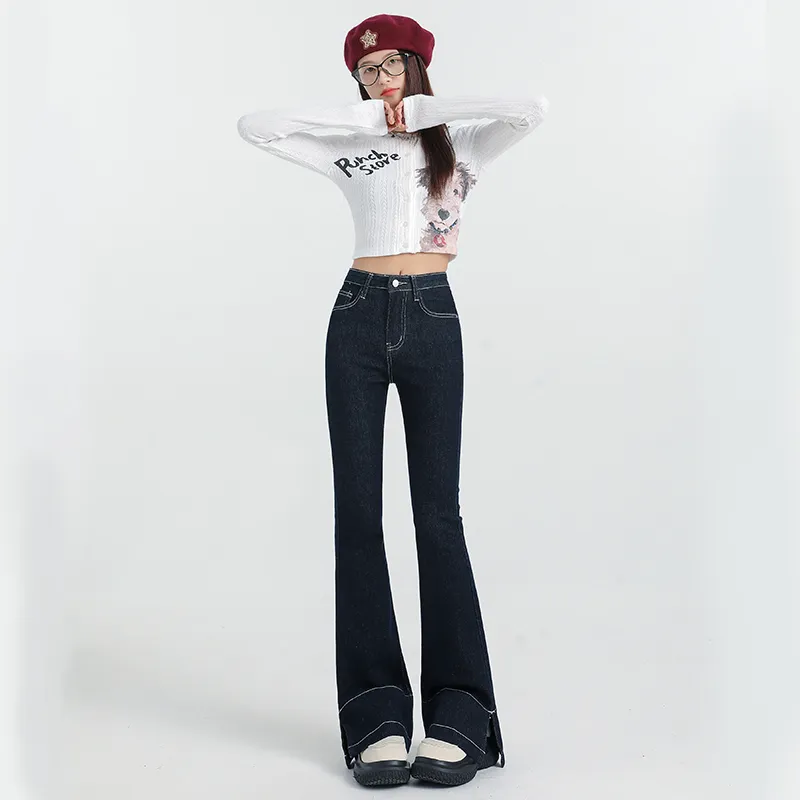 FAWENXIANGZI Jeans Women's Denim Blue-8