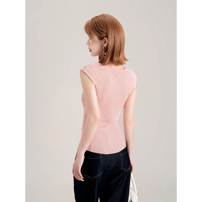 FAWENXIANGZI Tank Tops Women's Pink-1