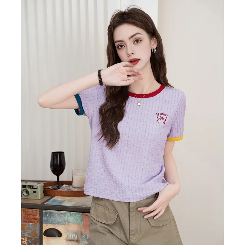FAWENXIANGZI Regular T Shirt Women's Purple-3