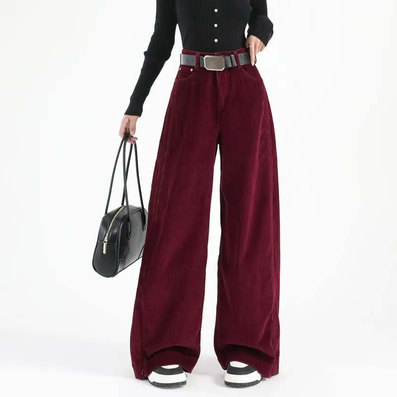 FAWENXIANGZI Casual Pants Women's Angora Red-2