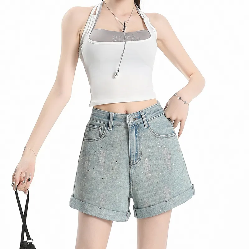 FAWENXIANGZI Denim Shorts Women's-4