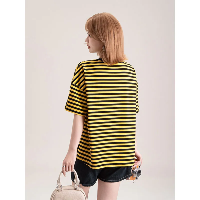FAWENXIANGZI Drop Shoulder Sleeve T Shirt Women's-1