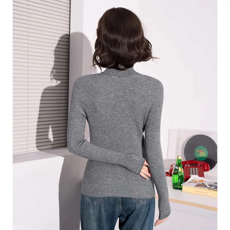 FAWENXIANGZI Knitwear Women's Heather Gray-2