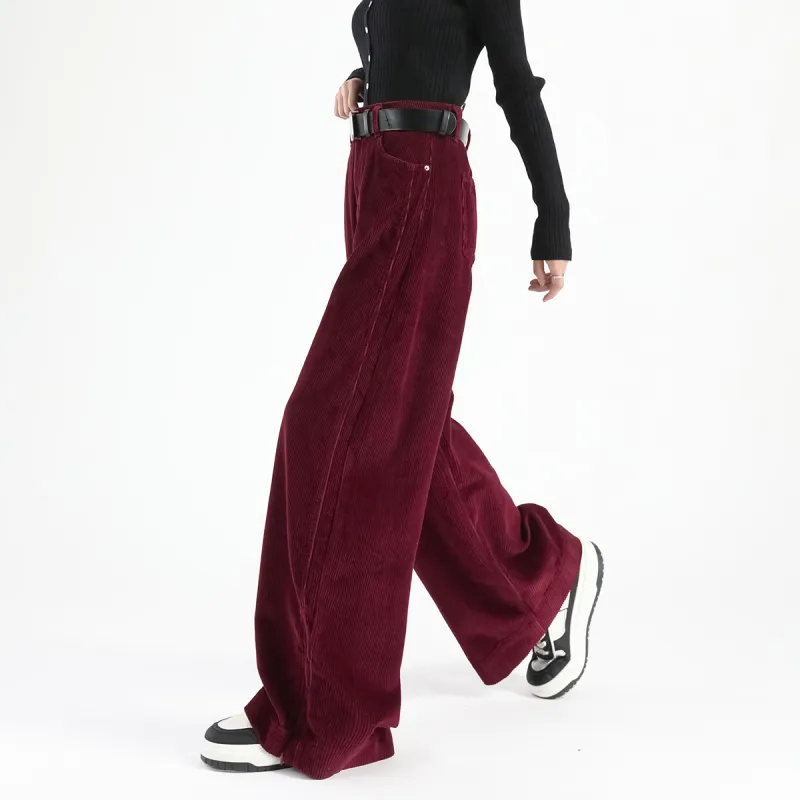 FAWENXIANGZI Casual Pants Women's Angora Red-5