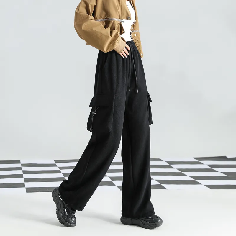 FAWENXIANGZI Casual Pants Women's Black-1