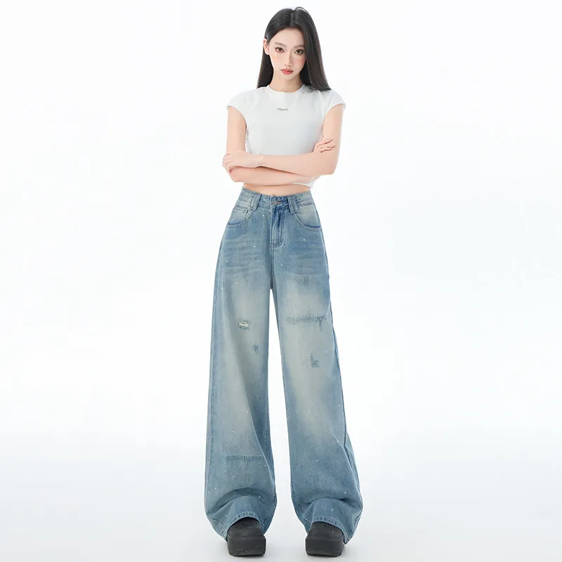FAWENXIANGZI Jeans Women's Blue-7