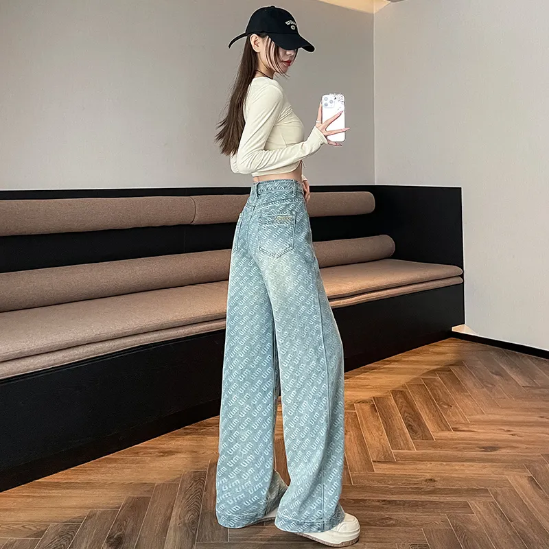 FAWENXIANGZI Jeans Women's Blue-3