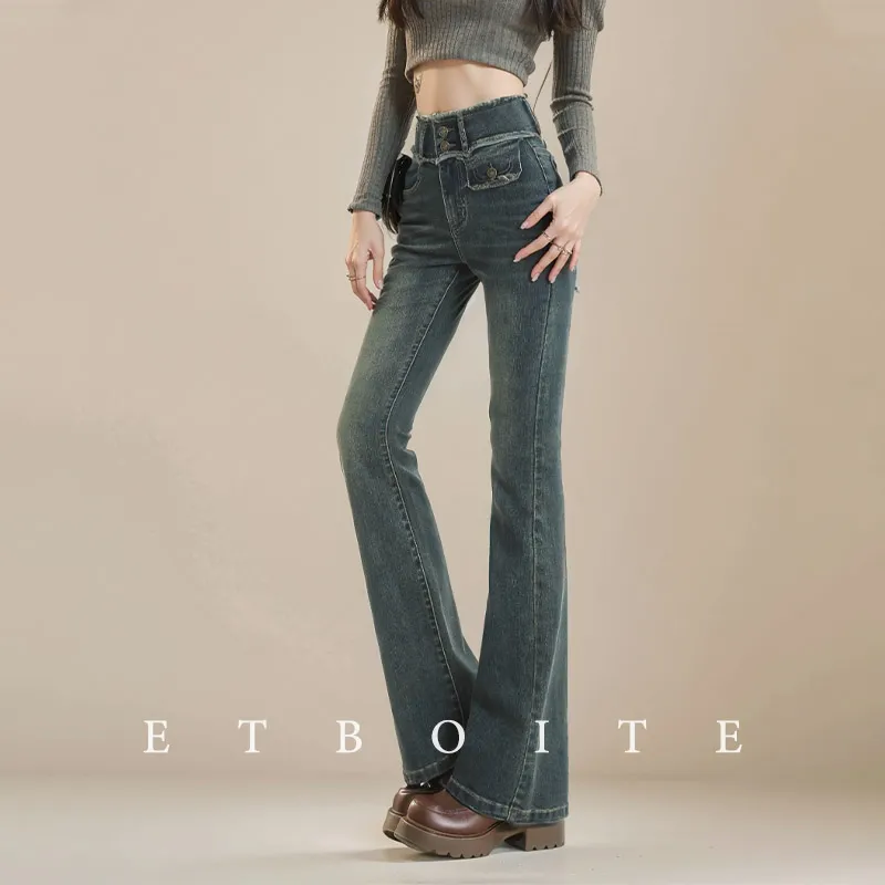FAWENXIANGZI Jeans Women's Nostalgic Blue-4