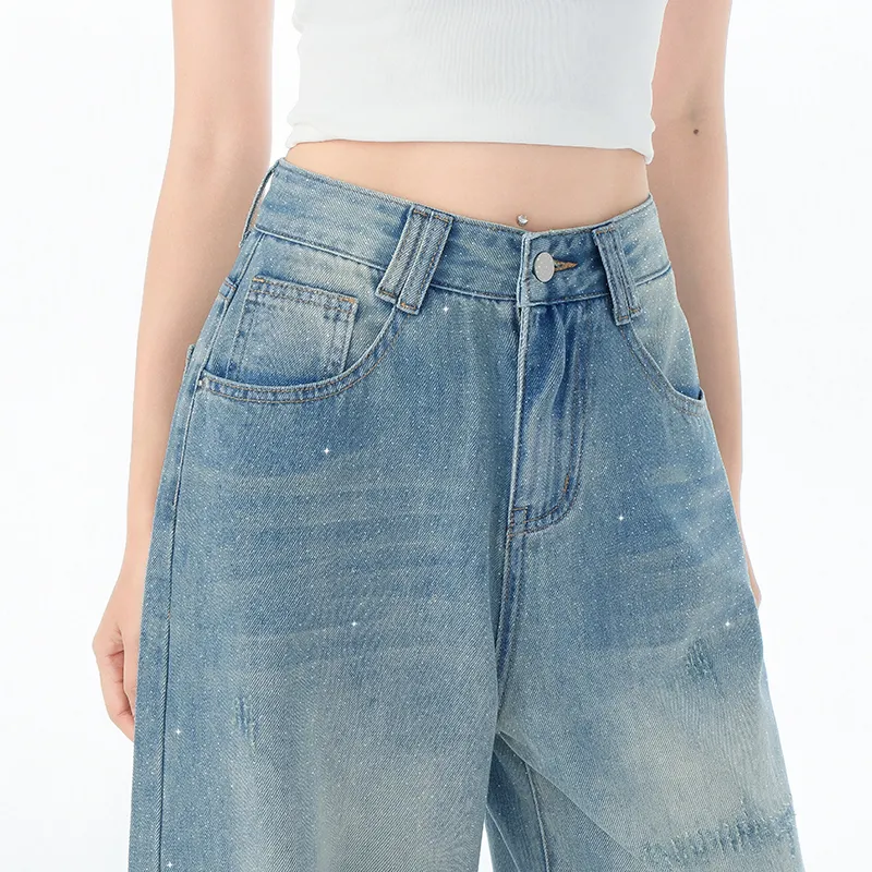 FAWENXIANGZI Jeans Women's Blue-4