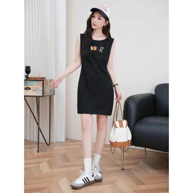 FAWENXIANGZI Sleeveless Dress Women's-1