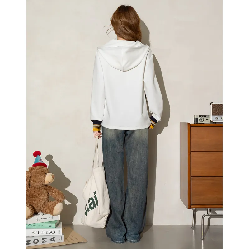 FAWENXIANGZI Sweatshirt Women's White-2