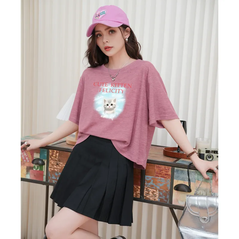 FAWENXIANGZI Drop Shoulder Sleeve T Shirt Women's-2