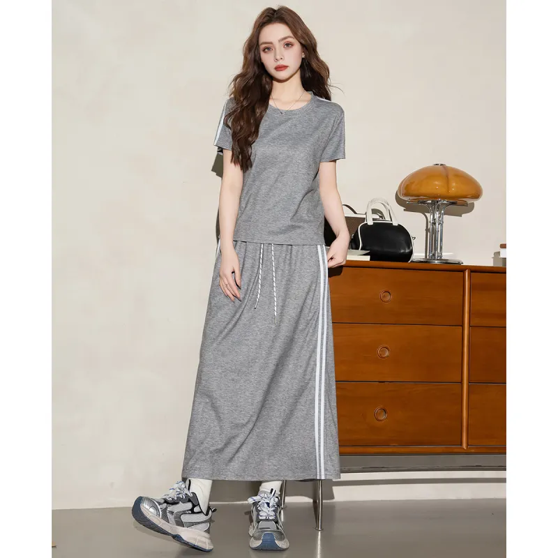 FAWENXIANGZI Two Piece Skirt Sets Women's-1