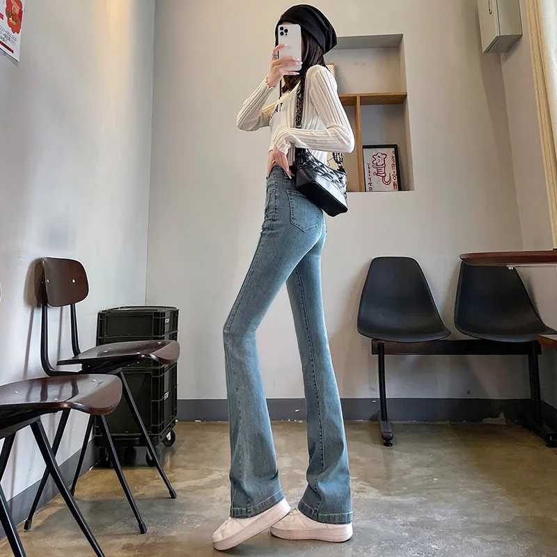 FAWENXIANGZI Jeans Women's Vintage Blue-2