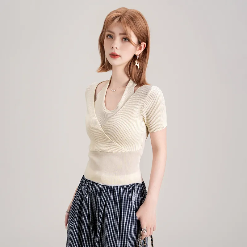 FAWENXIANGZI T Shirts Women's Apricot-2