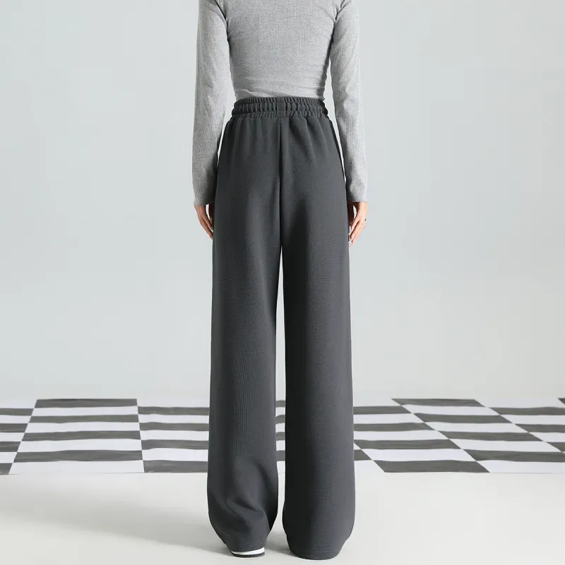 FAWENXIANGZI Knitted Sweatpants Women's Gray-6