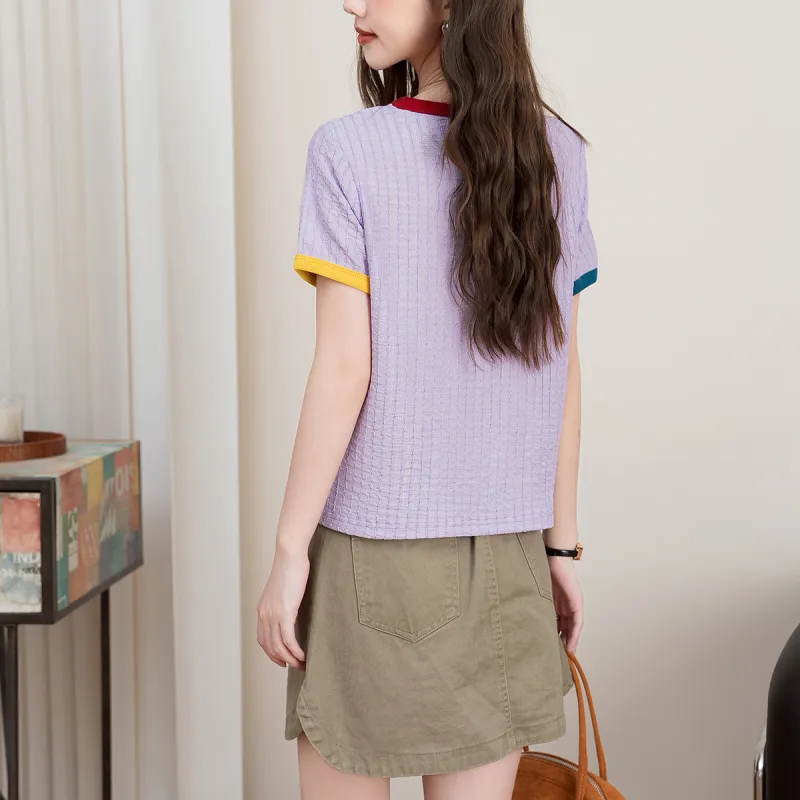 FAWENXIANGZI Regular T Shirt Women's Purple-2