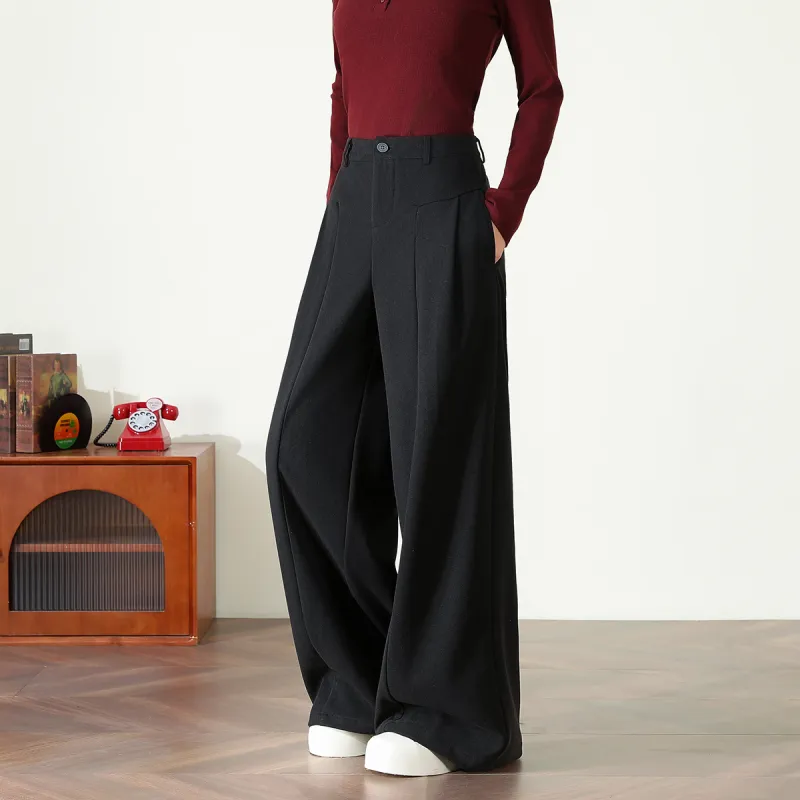 FAWENXIANGZI Suit Trouser Women's Black-4