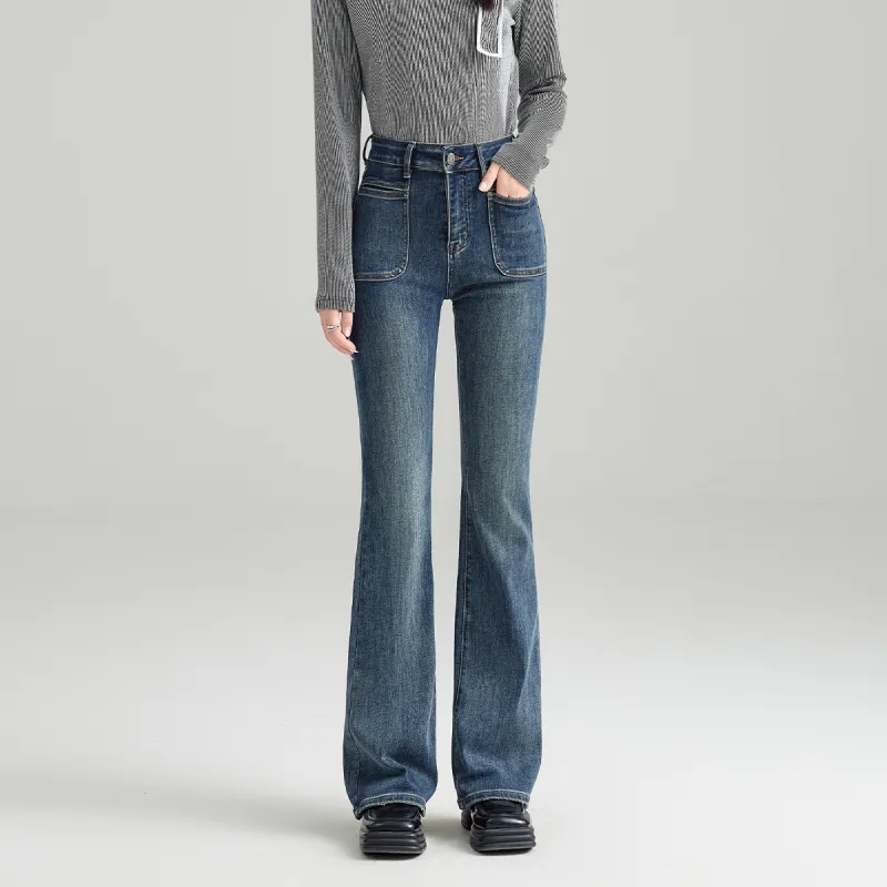 FAWENXIANGZI Jeans Women's Blue-3