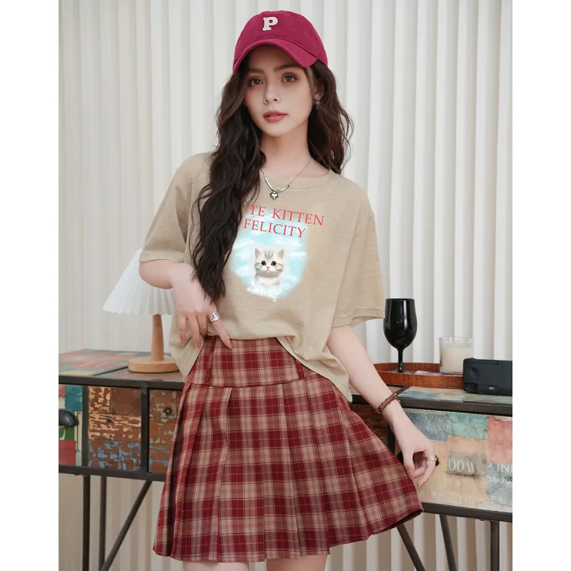 FAWENXIANGZI Drop Shoulder Sleeve T Shirt Women's-8