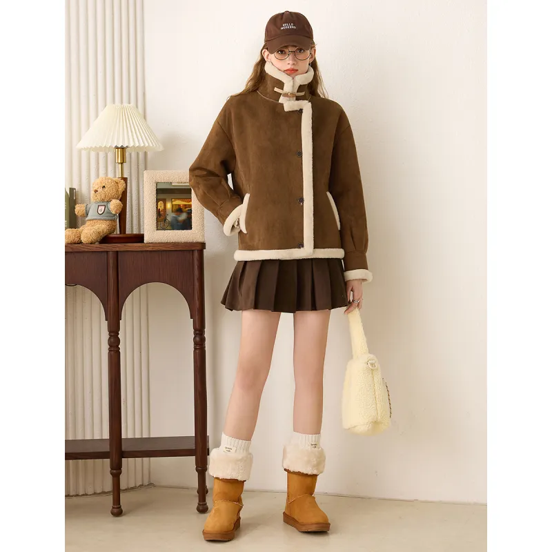 FAWENXIANGZI Velvet feel Coat Women's-11