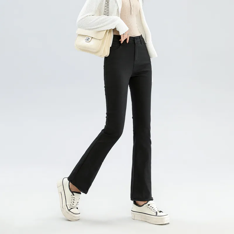 FAWENXIANGZI Jeans Women's Black-4
