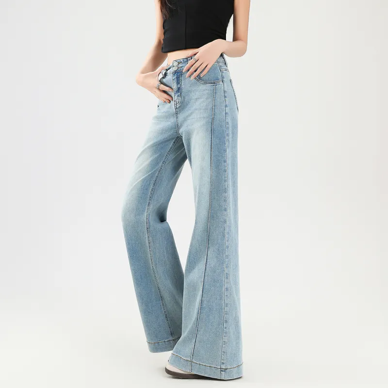 FAWENXIANGZI Jeans Women's Light Blue-4