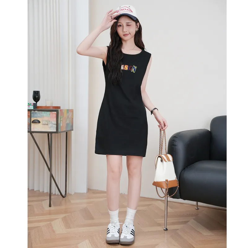 FAWENXIANGZI Sleeveless Dress Women's-2