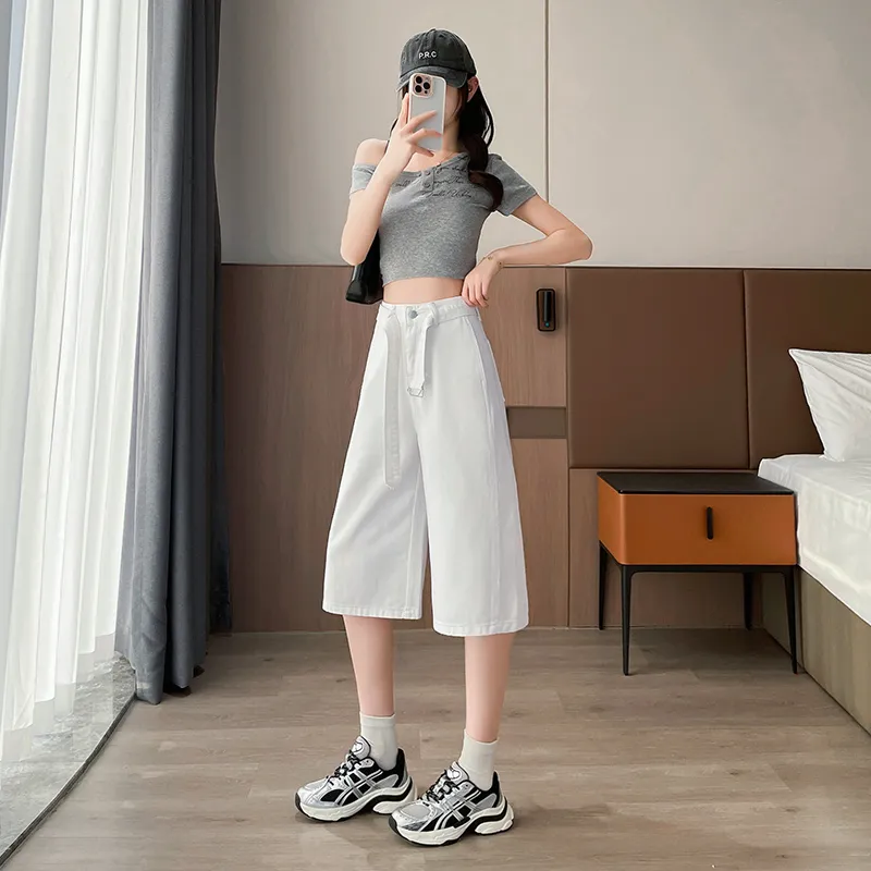 FAWENXIANGZI Jeans Women's White-5