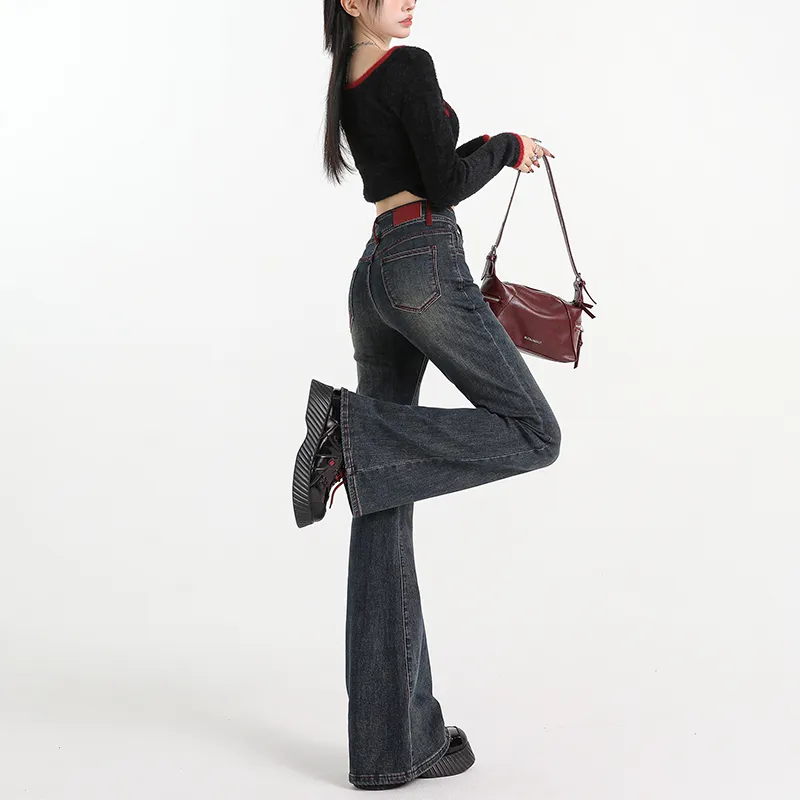 FAWENXIANGZI Jeans Women's Nostalgic Blue-4