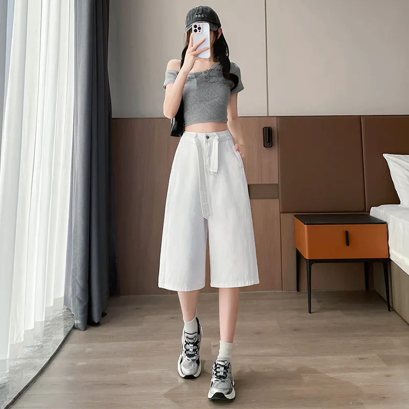 FAWENXIANGZI Jeans Women's White-4