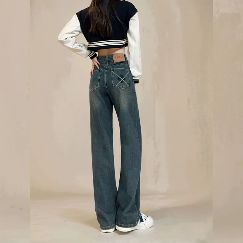 FAWENXIANGZI Jeans Women's Concrete Gray-19