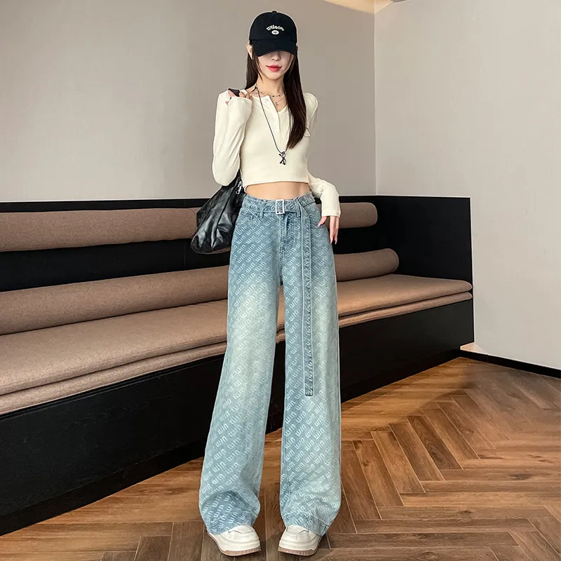 FAWENXIANGZI Jeans Women's Blue-6