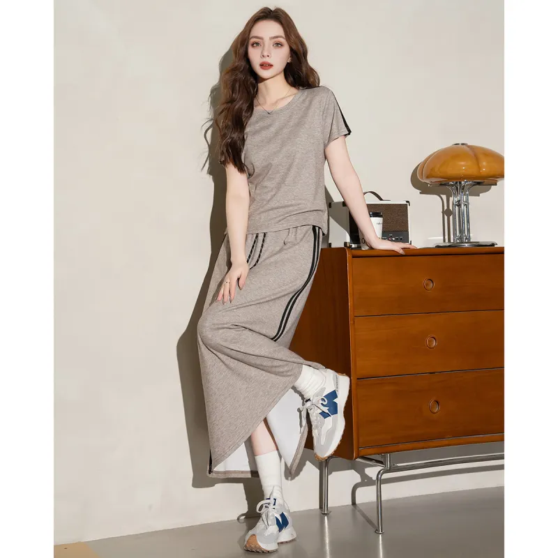 FAWENXIANGZI Two Piece Skirt Sets Women's-4