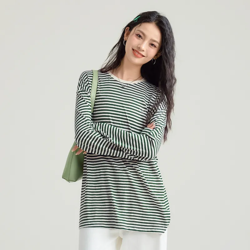 FAWENXIANGZI T Shirt Women's Green-2