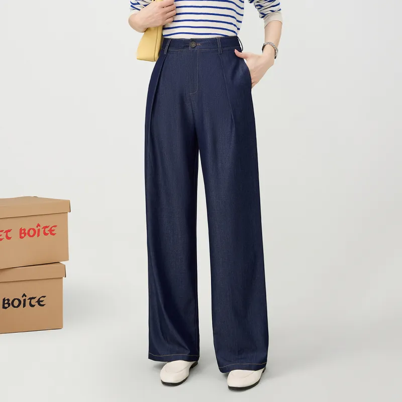 FAWENXIANGZI Casual Pants Women's Navy Blue-2