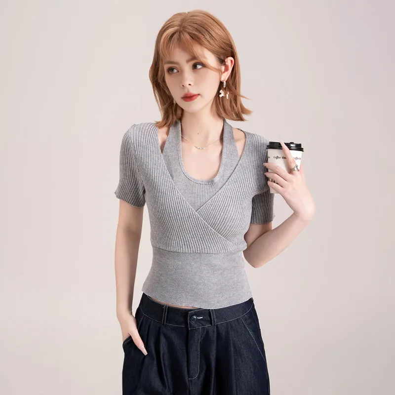 FAWENXIANGZI T Shirts Women's Heather Gray-4